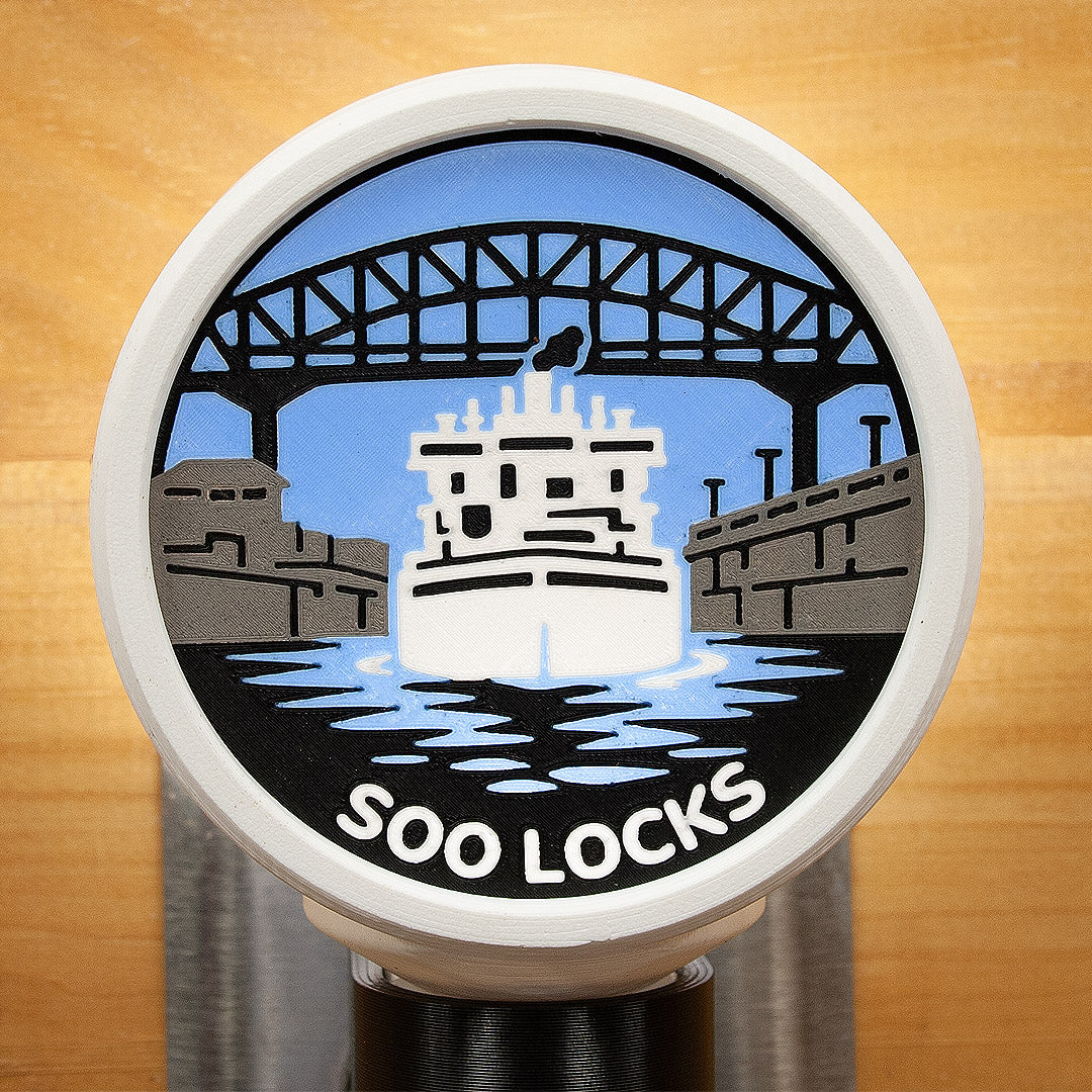 Soo Locks Sault Ste. Marie Night Light, MI Nautical Decor, Freighter.