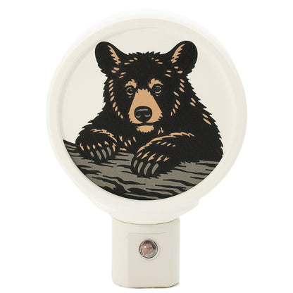 Black Bear Night Light – Rustic Forest Wildlife LED Decor (Handmade).