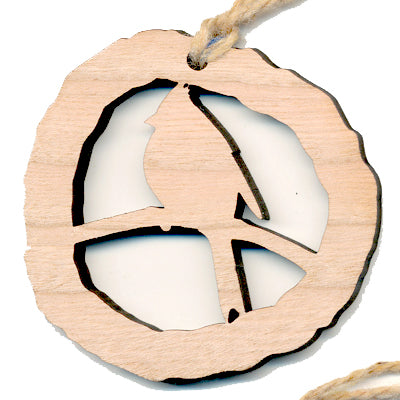 Cardinal Bird Cherry Wood Ornament 2.4" - Handcrafted Wildlife Holiday Decoration
