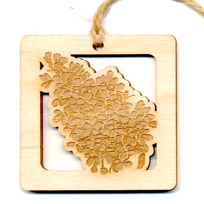 Lilac Flowers Wood Ornament 2.4" - Baltic Birch Spring Floral Decoration
