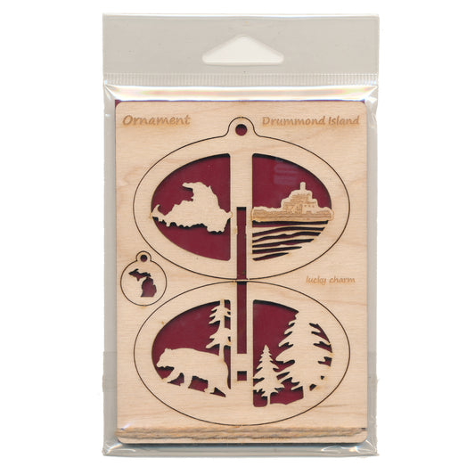 DIY Drummond Island Ornament Kit - Michigan Craft - Baltic Birch 3.5" x 4.75"