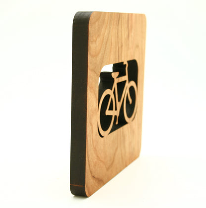 Cherry Wood Bicycle Trivet