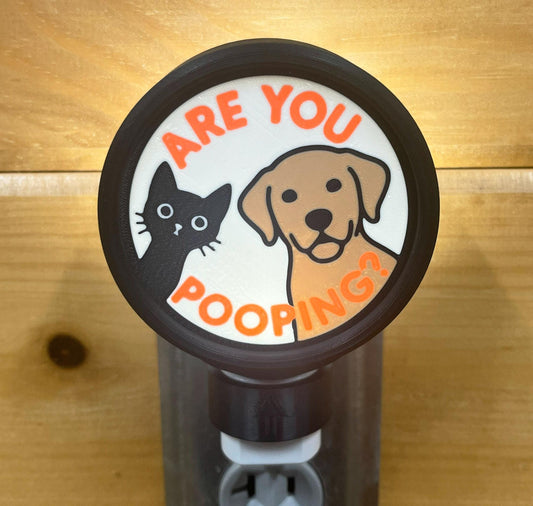 Funny Dog Bathroom Night Light 'Are You Pooping?' LED Plug In Nightlight.
