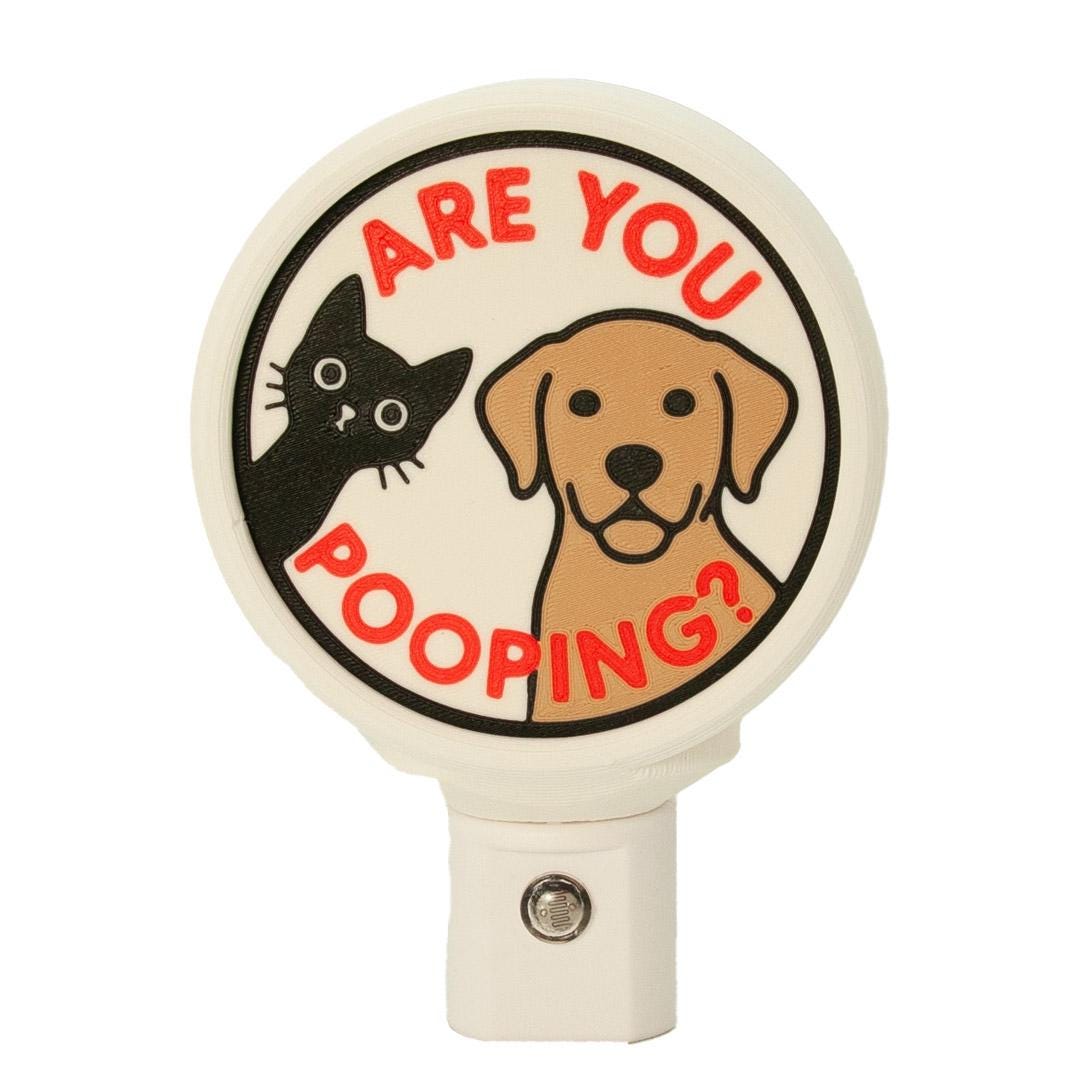 Funny Dog Bathroom Night Light 'Are You Pooping?' LED Plug In Nightlight.