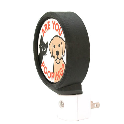 Funny Dog Bathroom Night Light 'Are You Pooping?' LED Plug In Nightlight.