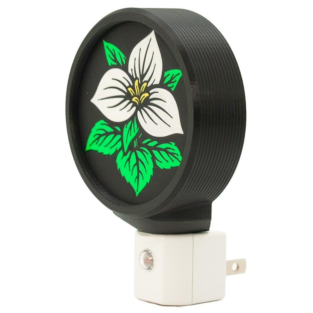 Night Light - Trillium Flower Eco-Friendly Home Decor.