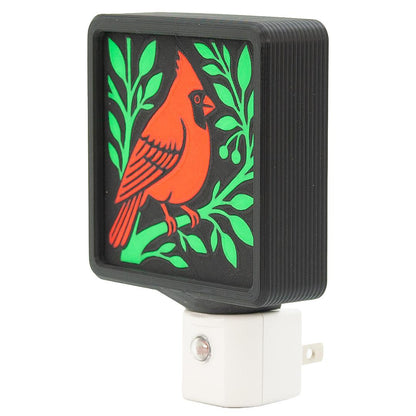 Interchangeable Night Light Cardinal - Swappable 3D Printed Faceplate - Nature Lover Gift - Collectible LED Light