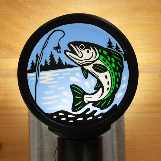 Fly Fishing Night Light – Trout River Scene, Angler Decor, LED Nightlight.