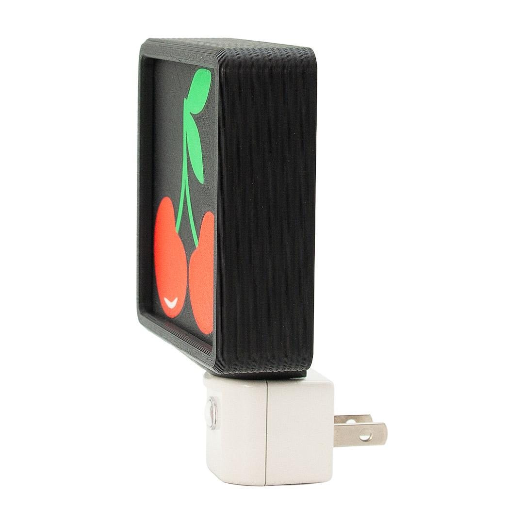 Michigan Cherry LED Night Light Handmade in USA eco-friendly Kitchen Lighting.