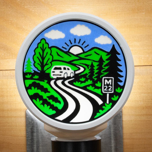 Lithophane M-22 Scenic Roadway Night Light Glow for Northern Michigan.