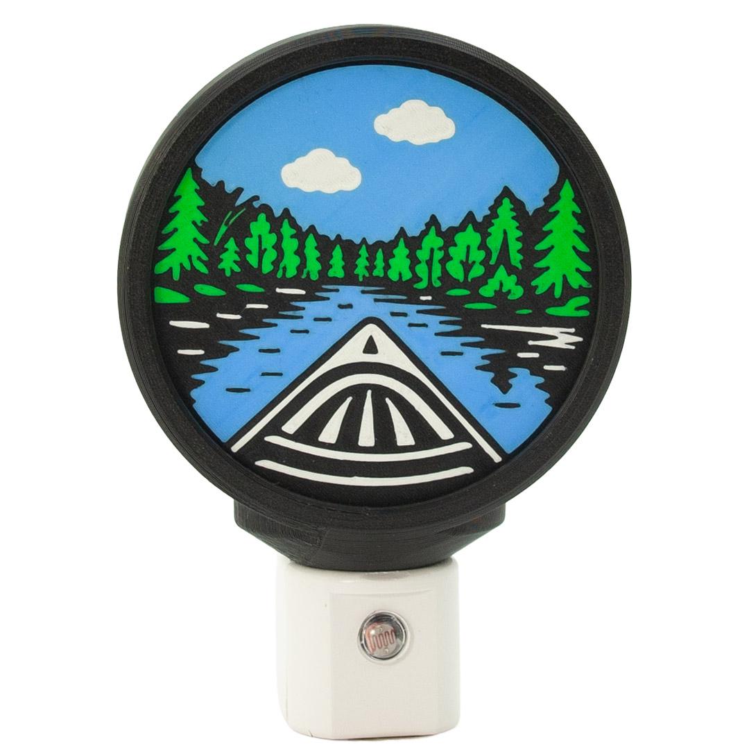 Michigan Night Light – Canoe the River – Handcrafted in Interlochen MI – Cabin Decor – Paddler Gift – Up North – Michigan Made