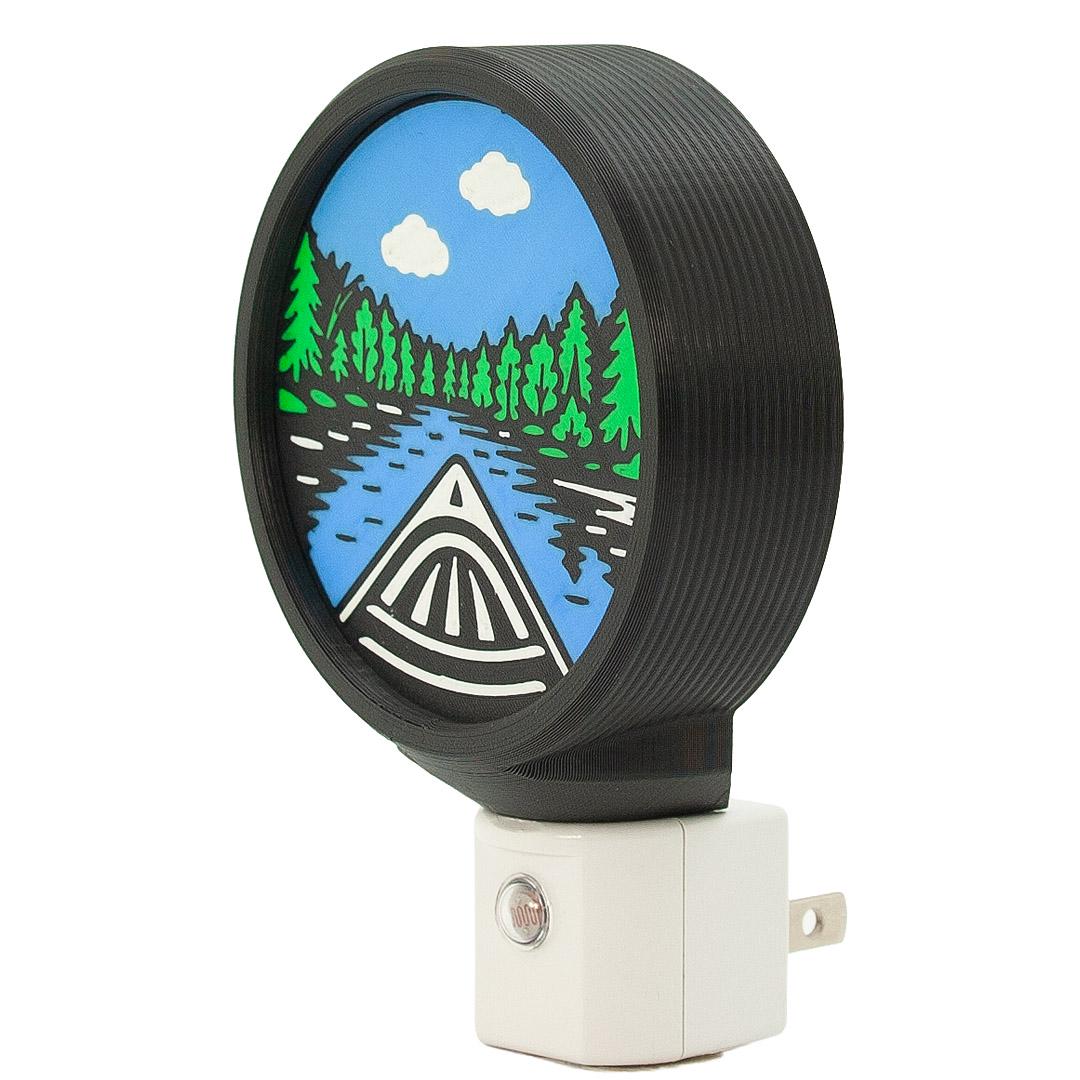 Michigan Night Light – Canoe the River – Handcrafted in Interlochen MI – Cabin Decor – Paddler Gift – Up North – Michigan Made