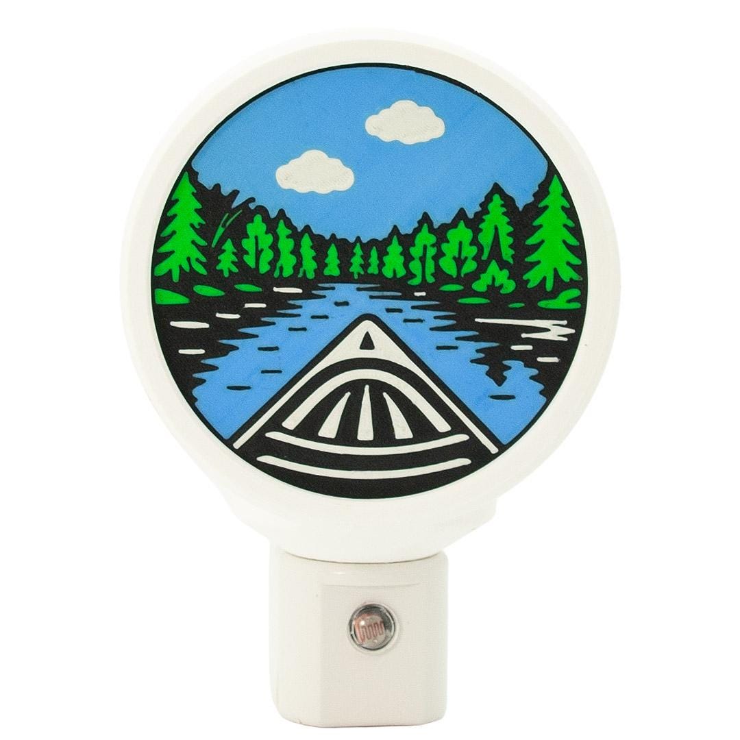 Michigan Night Light – Canoe the River – Handcrafted in Interlochen MI – Cabin Decor – Paddler Gift – Up North – Michigan Made