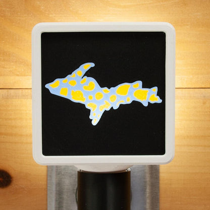 Yooperlite Night Light Glow Stone, Upper Peninsula Michigan Gift, 3D Printed Interchangeable LED Sensor Nightlight, Lake House Decor