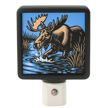 Moose Night Light – Rustic Forest Wildlife LED Decor (Handmade)