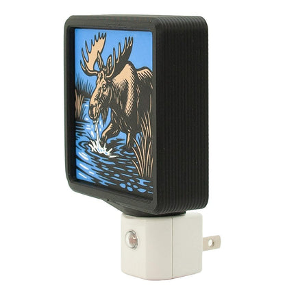 Moose Night Light – Rustic Forest Wildlife LED Decor (Handmade)