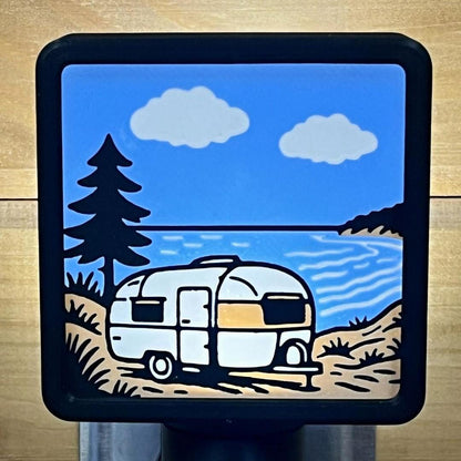 Michigan Night Light – Camper on the Lake – RV Camper Gift – Cabin Decor – Lake House Gift – Handcrafted Michigan Made – Up North