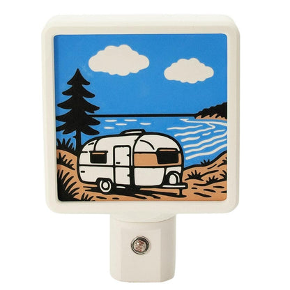 Michigan Night Light – Camper on the Lake – RV Camper Gift – Cabin Decor – Lake House Gift – Handcrafted Michigan Made – Up North