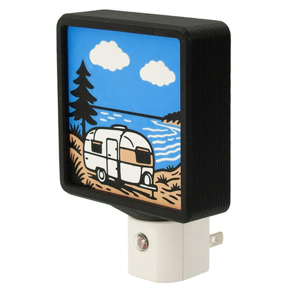 Michigan Night Light – Camper on the Lake – RV Camper Gift – Cabin Decor – Lake House Gift – Handcrafted Michigan Made – Up North